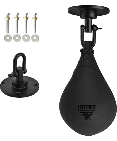 FISTRAGE Speed Ball Boxing Leather MMA Muay Thai Training Punching Dodge Striking Bag Kit - Black - Buy Online on SooperMarket.com