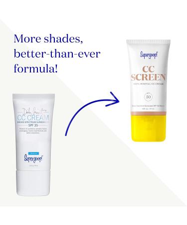 Supergoop! CC Screen SPF 50 - Mineral Color-Corrector & Tinted Moisturizer, 1.6 fl oz 100C - Buy Online on SooperMarket.com