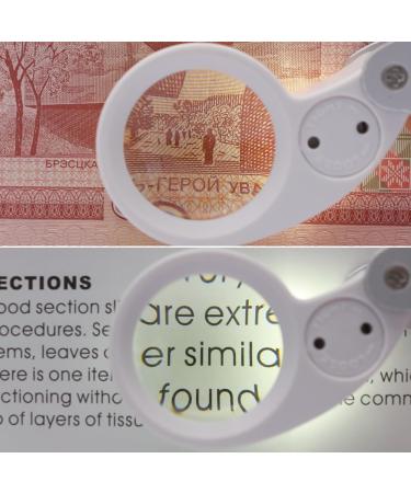 Tovmekdjn 40 Times Double LED Lamp Folding Magnifying Glass is Suitable for Jade Jewelry Collection and Appreciation Reusable Silver - Buy Online on SooperMarket.com