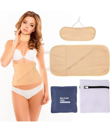 Oil Pack Wrap Kit with Zipper Reusable Organic Oil Wrap with Adjustable Strap Leakproof Oil Pack Compress Soft Oil Neck Pack Portable for Waist Neck Thyroid Liver Detox - Buy Online on SooperMarket.com