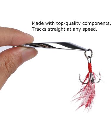 Goture Fishing Spoons Hard Lures for Saltwater Casting, Trout Bass Pike Walleye - Bucktail Spoon Lures 10pcs 1.85/0.35 oz - Buy Online on SooperMarket.com