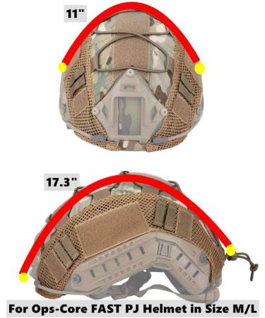 Jadedragon Multicam Camouflage Helmet Cover for Ops-Core FAST PJ Helmet - Size M/L - Buy Online on SooperMarket.com