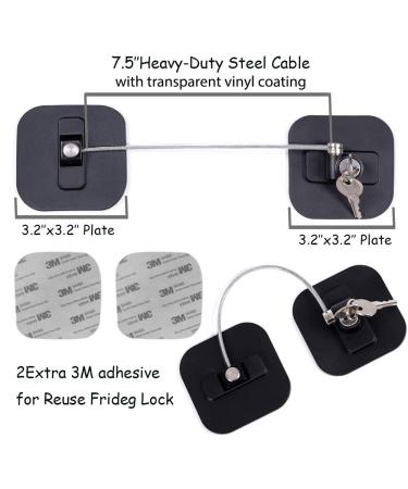 Childproof Refrigerator Lock - Fridge and Freezer Security with Keys (Black, 1 Pack) - Buy Online on SooperMarket.com