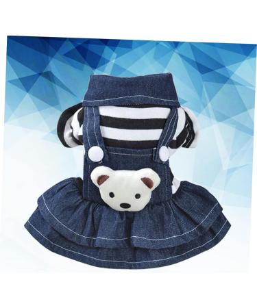 Angoily Dog Spring Dresses Dress for Summer Jeans for Girls Pet Apparel Dress with Bow Girls Nightgowns Classy Dress Summer Jeans Spring Dresses for Work Dog Dress Stripe Pet Supplies S As Shown - Buy Online on SooperMarket.com