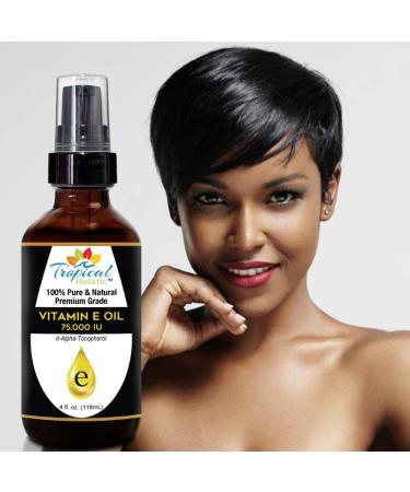 Buy 100% Pure Vitamin E Oil 4oz - Plant-Based D-Alpha Tocopherol for Skin Hair & Nails - Hydrates Reduces Scars & Age Spots - International Shipping Available - Buy Online on SooperMarket.com