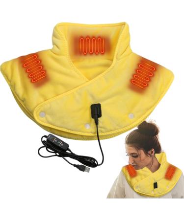 Aznever Heating Pillows for Shoulders - Fast Heating Warm Scarf | 3 Levels | Safe Heated Shoulder Warmer for Men & Women - Yellow - Buy Online on SooperMarket.com