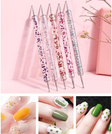 Nail Art Tip Round Flat Painting Drawing Carving Dotting Pen Builder Liner Acrylic Gel UV Polish Tools Painting Drawing Carving Dotting Pen - Buy Online on SooperMarket.com