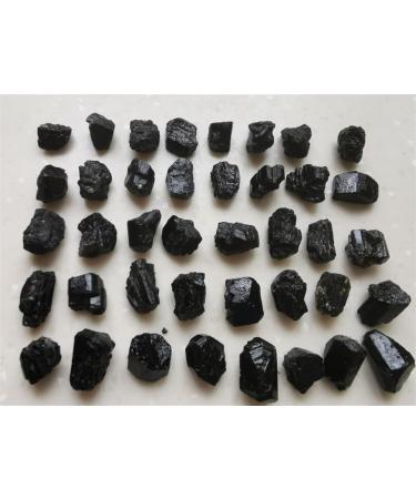 for 40pcs Lot Natural Black Tourmaline Rough Stone Rock Specimen60-70g s ningxiao - Buy Online on SooperMarket.com