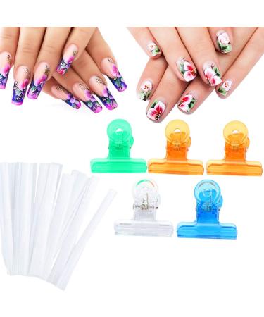 Rotekt 10pcs Nail Extension Fiberglass Tips & 5pcs Nail Art Clamps | International Shipping Available - Buy Online on SooperMarket.com
