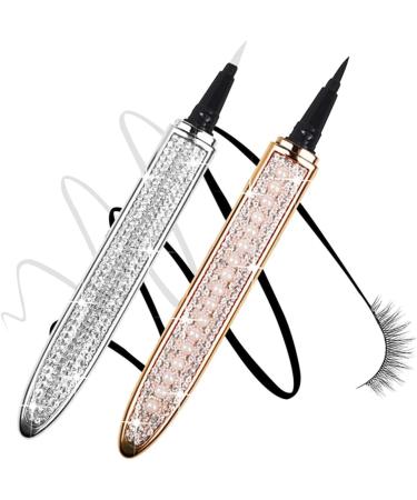 PLAFOPE Liquid Eye Liner 2pcs Diamond Eyeliner Rhinestone Eyeliner Elf Eyeliner Self-adhesive Eyeliners Household 1 count (Pack of 1) Assorted Color - Buy Online on SooperMarket.com