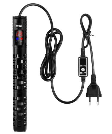 Netonda aquarium heating 100W heating rod aquarium 50-90l digital aquarium heater with LED display temperature controller fish turtle tank aquarium heater for salt water and fresh water 100W 50-90l