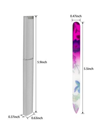 5 Pack Glass Nail Files with Case - Double Sided Crystal Fingernail Files for Gentle Nail Care - Multi-colored Manicure Set for Women and Girls - Buy Online on SooperMarket.com