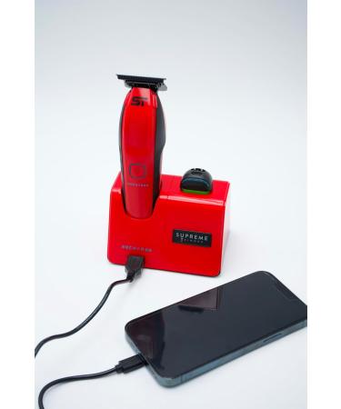 Supreme Trimmer Recharge Zero Gap Trimmer for Barbers | 7500+ RPM Removable Battery Smart USB Charging Stand + iPhone/Android Charging | ST777 Red - Buy Online on SooperMarket.com