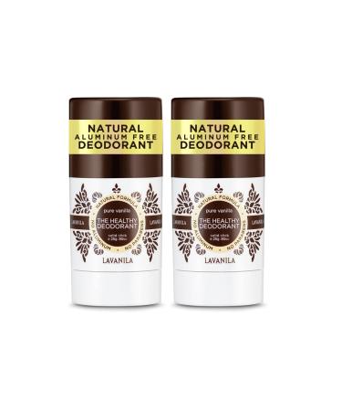 Lavanila Pure Vanilla Aluminum-Free Mini Deodorant 2-Pack - The Healthy Deodorant for Men & Women Solid Stick (0.9 Ounce Each) Natural Vegan Pure Vanilla 0.9 Ounce (Pack of 2)