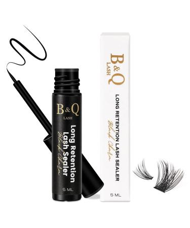 Lash Sealer 5ML Overnighter B&Q Lash Sealer for Cluster Lashes Lash Extension Sealant Healthy Lash Sealant Lash Overnight Sealer Longer Life Coating Lash Seal (Black 5ml) 5 ML Seal-Black