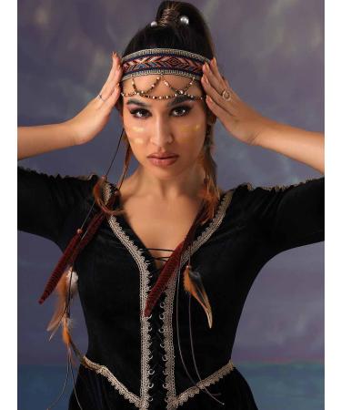 CAKURE Feather Headband Sequin Gypsy Indian Boho Hair Chain for Women and Girls (Type B) - Buy Online on SooperMarket.com