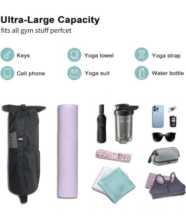 Explore Land Oxford Yoga Mat Storage Bag with Breathable Window and Large Pocket - Fits 1/2 Inch Yoga Mat - Black - Buy Online on SooperMarket.com