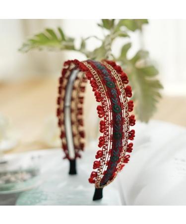 JSGHGDF Elegant Wide Hair Bands Photo Booth s Wide Headband Party Headpiece Garland Floral Headband for Music Festivals Coffee - Buy Online on SooperMarket.com