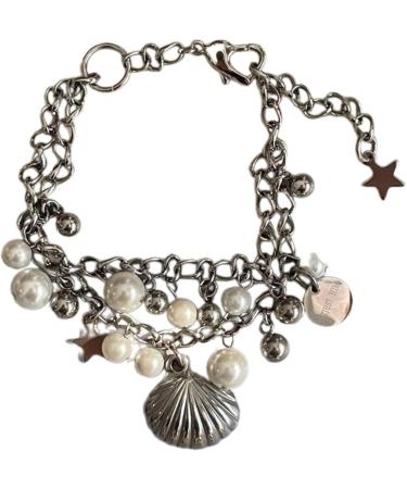 OralGos Harajuku Style Shell Pendant Bracelet - Adjustable Pearl Bangle Hand Chain Jewelry for Women | Perfect New Year Gift - Buy Online on SooperMarket.com