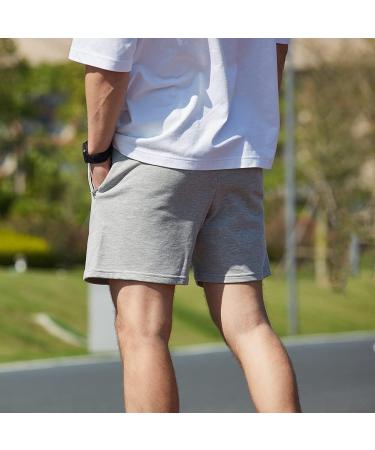NIMENJOJA Mens 5.5 Athletic Gym Shorts - Grey Zipper Pocket Sweat Shorts - Buy Online on SooperMarket.com