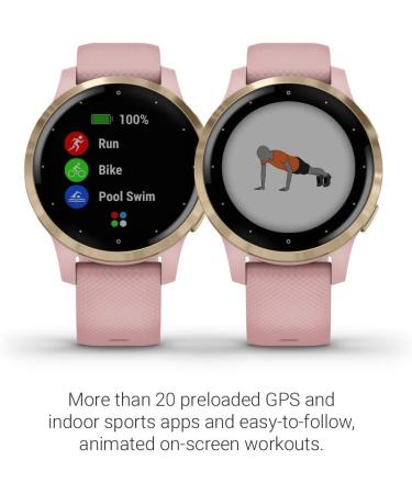 Garmin V voactive 4S Renewed Smartwatch | GPS, Music, Body Energy Monitoring | Light Gold/Light Pink Band - 40mm - Buy Online on SooperMarket.com