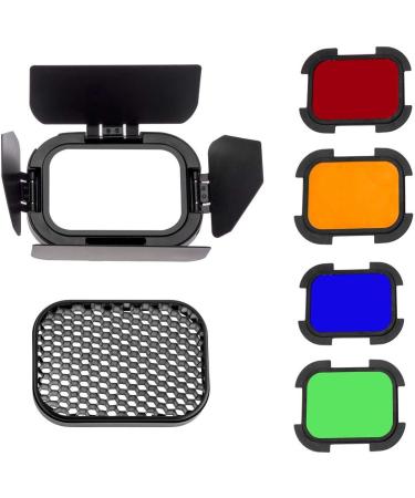 Flashpoint Barndoor Kit for The eVOLV 200 Fresnel Head with 4 Color gels (BD-07) - Buy Online on SooperMarket.com