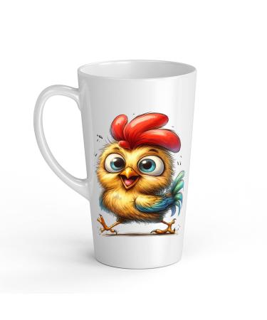 White Ceramic Kids Chicken Mug - Large 483 ml Perfect for Hot Chocolate or Milk Fun and Easy to Use
