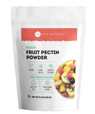 Fruit Pectin for Canning Jam & Jelly (12oz) by Kate Naturals. 100% Natural & Vegan. Fruit Pectin Powder for Making Gummies, Gelatin, Jellies & Marmalades. Has Fiber.
