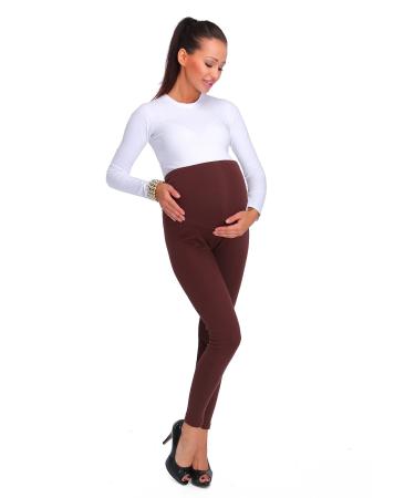 SOFTSAIL Womens Maternity Leggings Thick Cotton Pregnancy Fleece Pants PREG28 20 Brown
