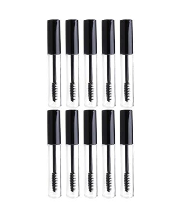 Didiseaon 10 Pcs Eyelash Brush Tube Empty Eyelashes Bottle Mascara Tubes with Wands Empty Glass Round