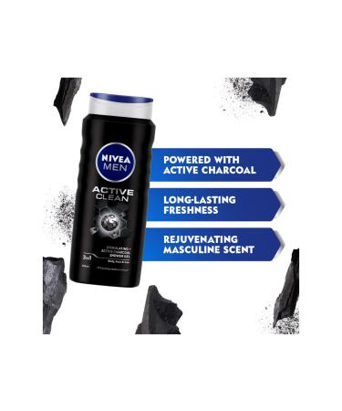 NIVEA MEN Active Clean Shower Gel 500ml - Hair, Face & Body Wash - Buy Online on SooperMarket.com
