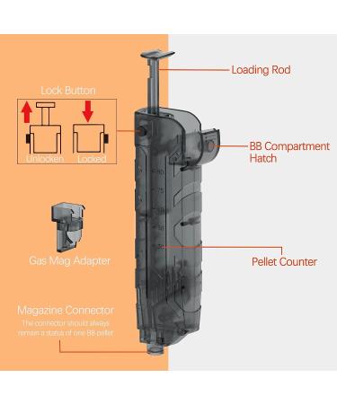 Ludex Airsoft Speed Loader 6mm BBS Pellet Magazine - 100 Round Capacity, Fast Quick Loader - Black - Buy Online on SooperMarket.com
