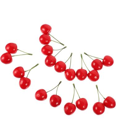 ABOOFAN 20 Pcs Artificial Cherry Artificial Foods Photo Props Fake Cherry Model Display Fruit Models Realistic Fruits Cherry Play Kitchen Fruit Toy Child Plastic Top Hat Kitchen Cabinet - Buy Online on SooperMarket.com