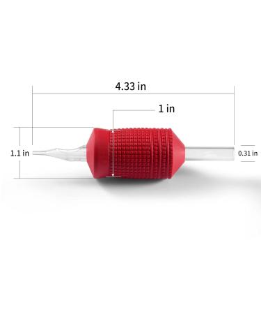 BEZTAT 25mm Ultra Premium Clear Disposable Tubes - 20 Pack with Red Soft Silicone Grip, 1 Inch Round Tip (5RT) - Buy Online on SooperMarket.com