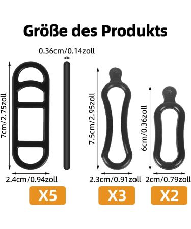 Tuserxln Bicycle Stretch Silicone Tape - 10 Adjustable Rubber Rings for LED Bike Lights & Flashlights | International Shipping - Buy Online on SooperMarket.com