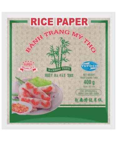 BAMBOO TREE - Rice paper 22cm. (Summer rolls) - 1 X 400 GR 400 GR (1 pack) Square - 22cm