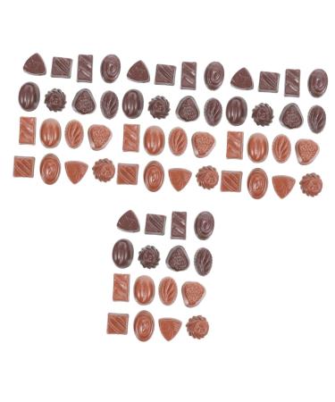 ibasenice 64 Pcs Simulation Chocolate Small Chocolate Model Simulation Dessert Kid Toys Cake Accessories Fake Biscuits Simulated Chocolate Decorative Fake Chocolate Food Pvc Bulk Child Milk