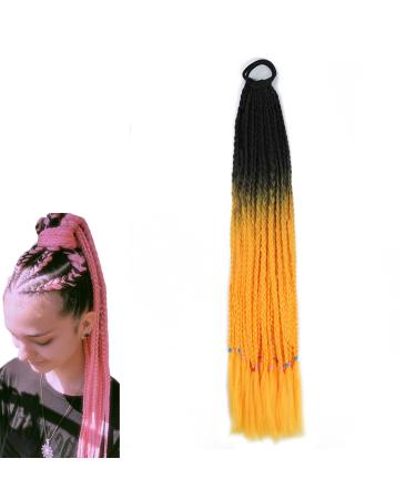 prinfantasy Hair Pieces for Women Afro Braid Twist Hair Ponytail Braiding Hair Extensions Braiding Hair Pieces Hairpiece Braided Ponytail Orange Hair BZ167 GBBZ167 24 inch
