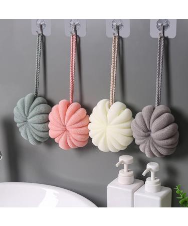 OSALADI 4pcs Pumpkin Bath Flowers - Exfoliating Shower Pouf Loofah & Bath Sponge for Toddlers - Portable Bath Ball & Body Scrubber - Buy Online on SooperMarket.com