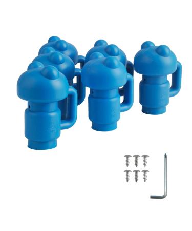 ZIZILAND 1.26" Diameter Trampoline Enclosure Pole Cap for Net Hook, 6 Pieces, Blue