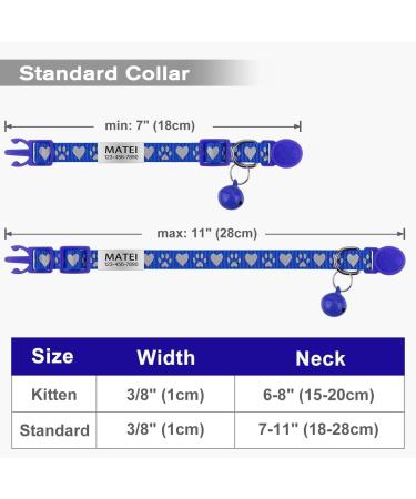 Buy Tagme Cat Neck Band 2-Pack - Reflective Safety Collar with Name & Address Shield for Cats & Puppies - Adjustable 18-28 cm - Navy Blue - Buy Online on SooperMarket.com