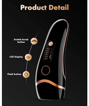 IPL Hair Removal Laser Device for Men & Women - 999 900 Pulses 2 Modes 5 Energy Levels - Painless & Permanent Hair Removal for Body Face & Bikini - Buy Online on SooperMarket.com