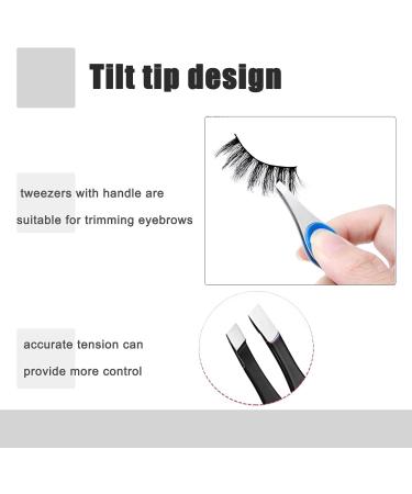 3-Piece Non-Slip Precision Tweezers Set for Women - Ideal for Eyebrows & Ingrown Hair Removal - Slant Pointed Tips - Color Mixing - Professional Quality - Buy Online on SooperMarket.com
