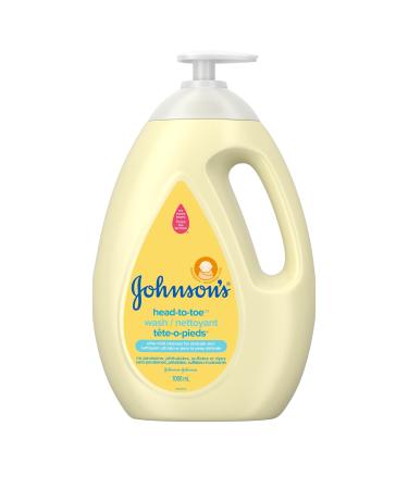 Johnson's Baby Wash and Shampoo for Baths Head-to-Toe Tear Free 1000 ml white 1 l (Pack of 1) Wash