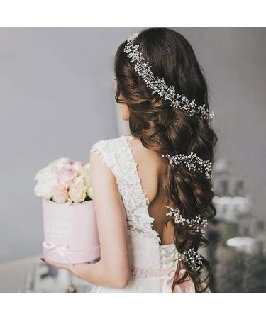 100 cm Wedding Hair Wire Bridal Hair Jewellery Rhinestone Headband and Headband with Crystal Headdress Head Cover for Women - Buy Online on SooperMarket.com