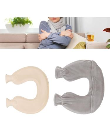 LBEC 1L Hot Water Bottle - Explosion-Proof U-Shaped Soft Cover for Pain Relief - Gray - Buy Online on SooperMarket.com