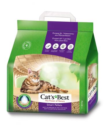 Cat's best smart pellets 100 % vegetable cat litter innovative lump litter for cats from non-st for active wood fibers-stops this 2.5 kg / 5 l 5 l / 2.5 kg stops