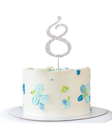 Cake decoration silver rhinestones Happy Birthday cake topper for birthday decoration (silver-8)