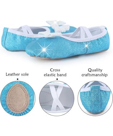 WYHDY Glitter Ballet Dance Shoes for Girls Toddler/Kid - Shiny Blue, Size 10.5 Narrow - Buy Online on SooperMarket.com