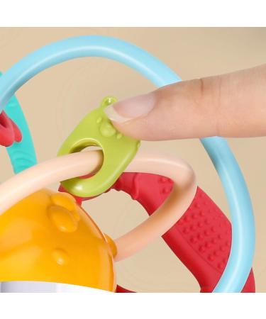 Baby Teether Toy - Soft Rattle & Sensory Ball for Teething Pain Relief | Food Grade Safe, Colorful Design | Infant Grip & Gum Massage - Buy Online on SooperMarket.com
